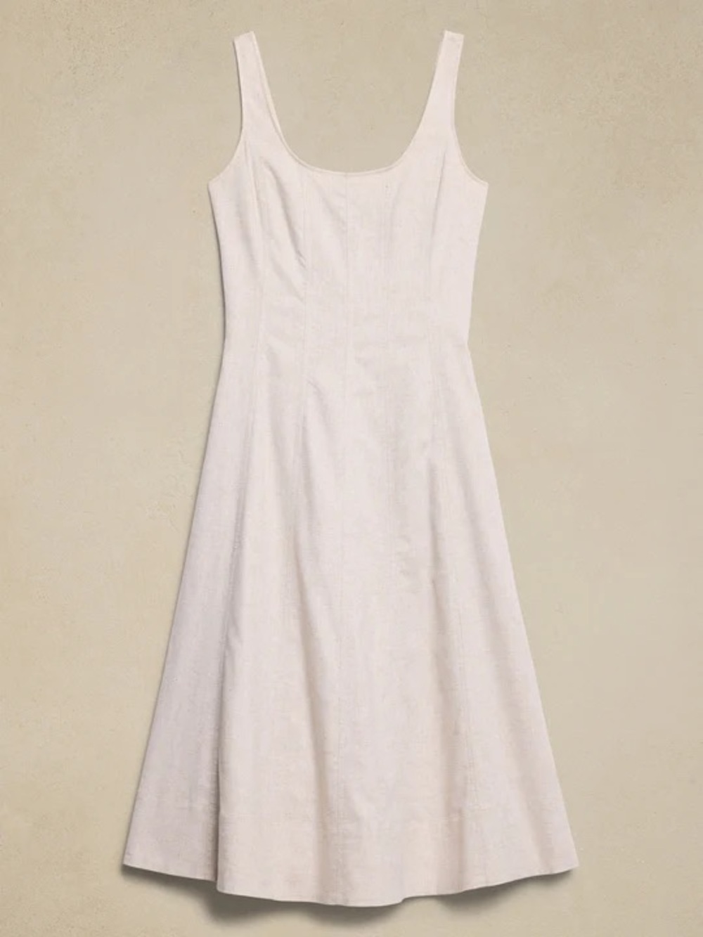 Banana republic Sleeveless Scoop Neck White A-Line Dress